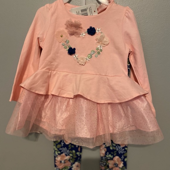 2 piece floral print baby girl tulle outfit - Picture 1 of 5